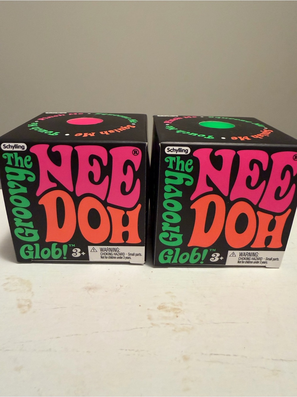 New in Box - Nee Doh Groovy Glob Bundle - pink and green